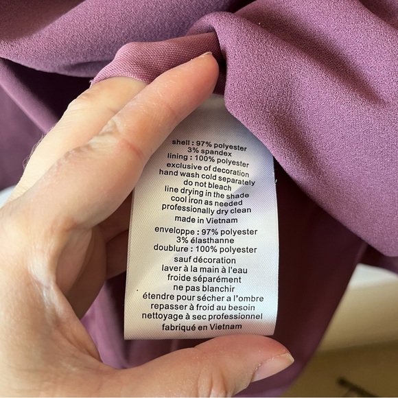 Oleg Cassini Women Size 14 Knee Length Crepe Dress with Cascade Chianti Wedding - Picture 10 of 11